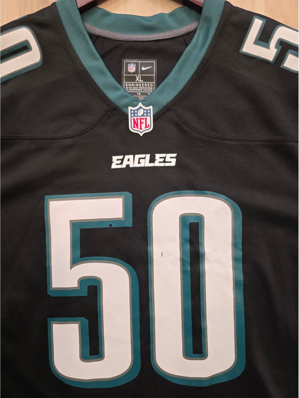 Nike Philadelphia Eagles #50‎ Phillips NFL Football Jersey XL Black - Picture 3 of 6